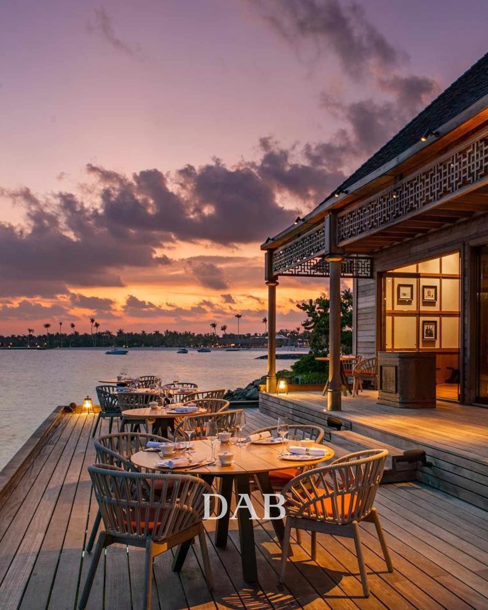 Dining chairs on top of balcony