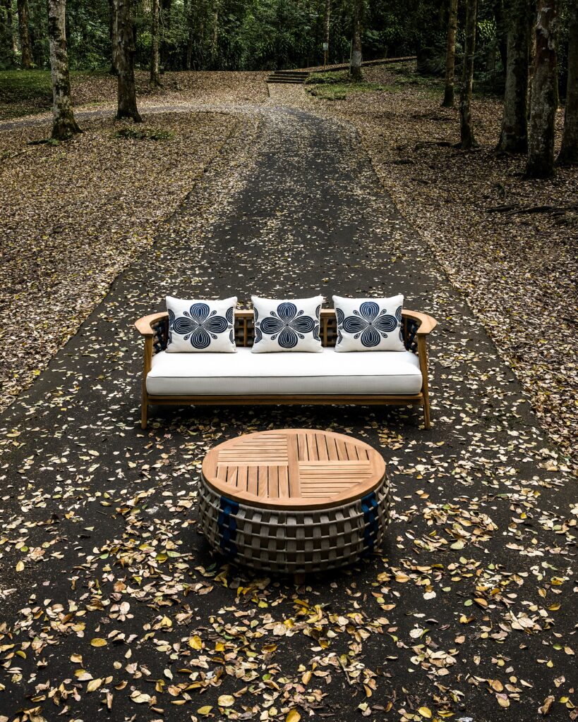 Nawa sofa and table on top of the woods
