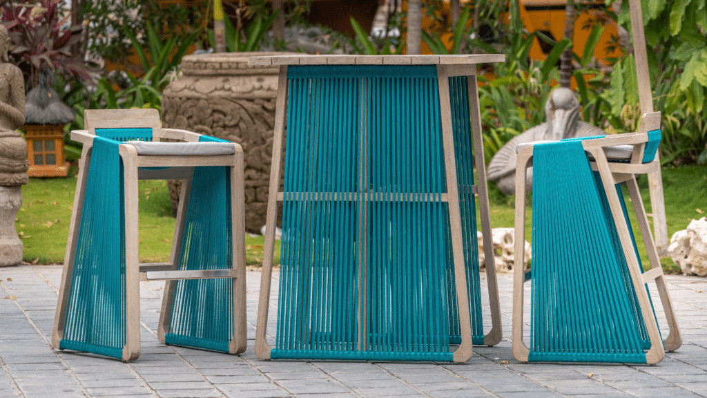 Create a cohesive look with a modern and durable rope furniture set.