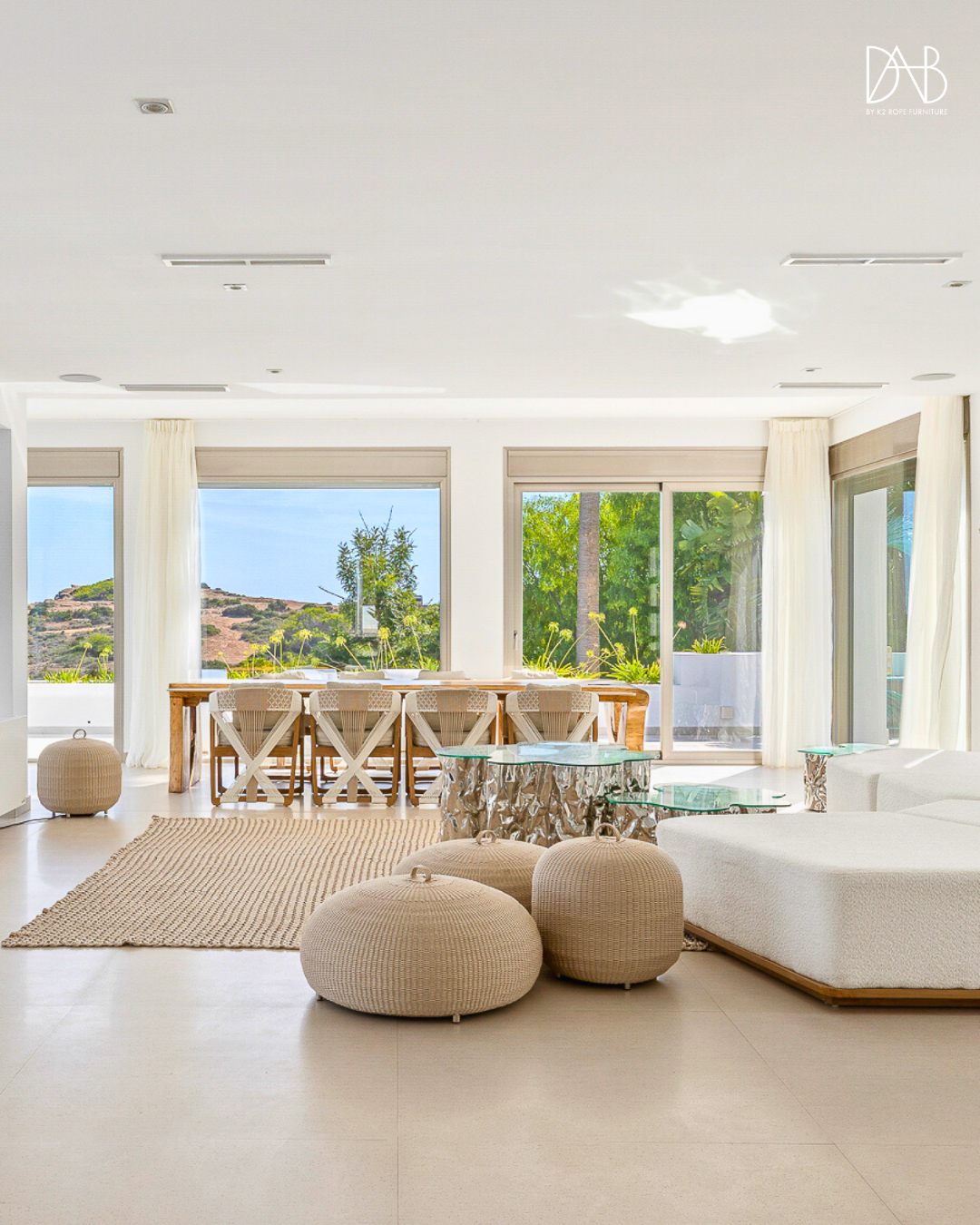 Living room with dining set furniture