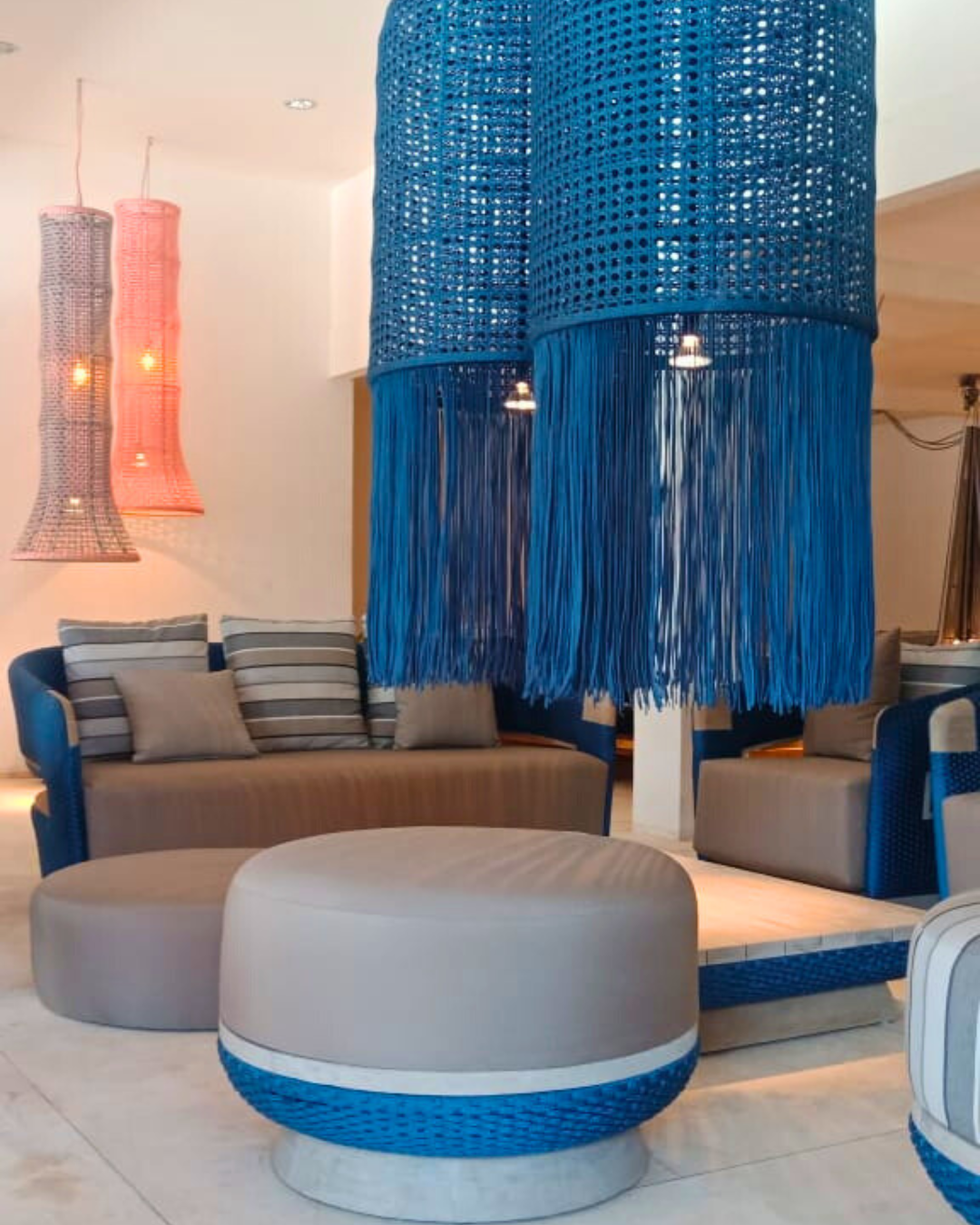 Creative applications of rope in interior design, enhancing visual appeal.