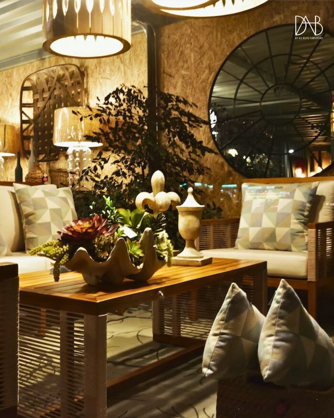 rope furniture with ellegant ambience