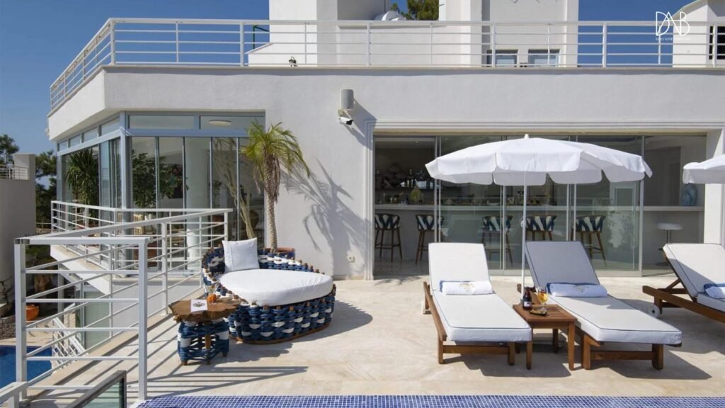 some daybeds at the outdoor