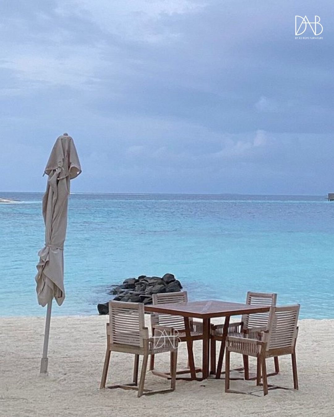 4 chair and 1 table furniture in the beach
