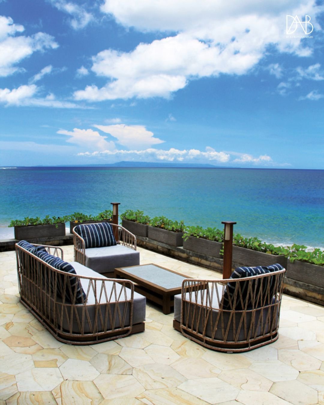 1 set rope furniture facing the sea