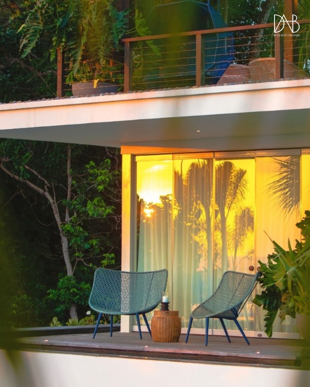 2 chair at the terrace with modern villa